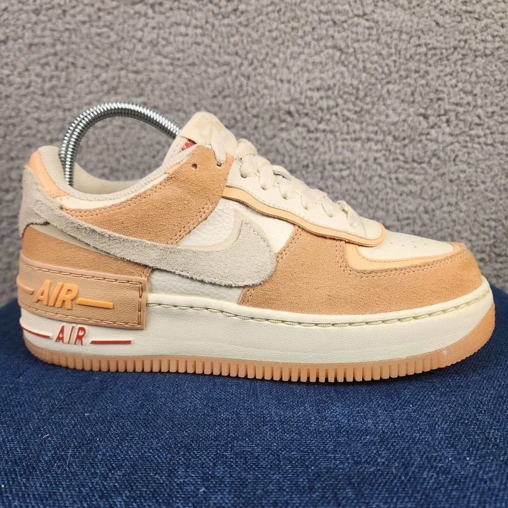Nike Women9s Air Force 1 Shadow Sneakers in Peach & Cream